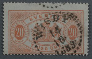 Sweden #O19 Used Good WISBY Place Cancel Date 14 10 1889 Bright