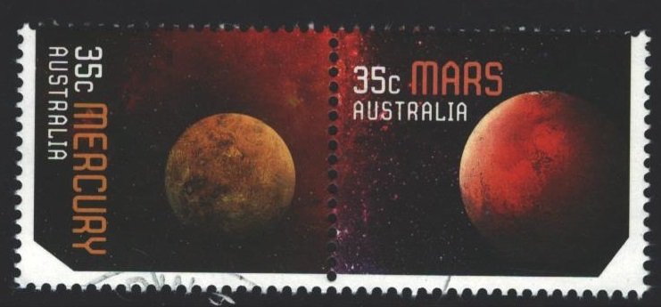 Australia 35c Mars and Mercury Used Pair