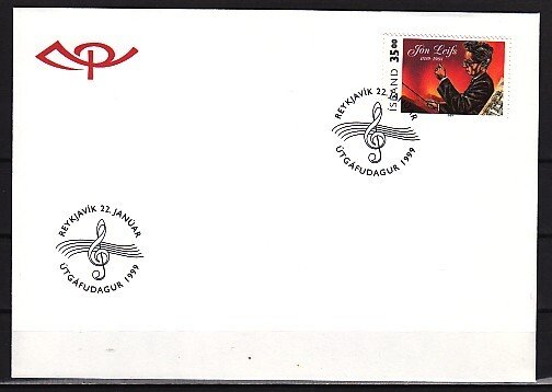 Iceland, Scott cat. 870. Composer Jons Liefs issue. First day cover. ^