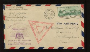 C18 CENTURY OF PROGRESS OCT 2 1933 NY CACHET FIRST DAY COVER (LV 1182)