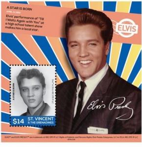 St. Vincent 2016 - Elvis, Life in Stamps, A Star is Born - Souvenir Sheet - MNH