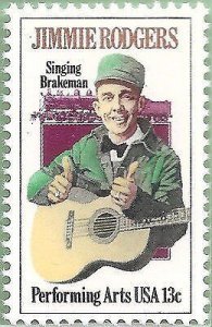 1978 Jimmie Rodgers Single 13c Postage Stamp, Sc# 1755, MNH, OG
