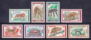 CONGO, P.R. — SCOTT 268-275 — 1972 FAUNA SET — MNH — SCV $15
