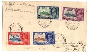 FALKLANDS SOUTH GEORGIA SET OF 4 DIFF. 18 NOV 1935 TO NEW YORK