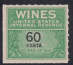 RE140 60 cents Wine Stamps Mint NG as issued NH F