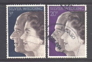 GB Scott 683/684 - SG916/917, 1972 Silver Wedding Set used