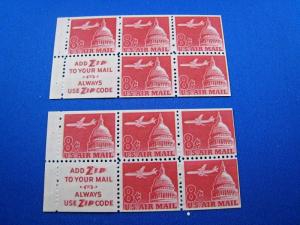 U.S. STAMPS FOR COLLECTORS - SCOTT #C64b - 2 BOOKLET PANES    MNH    (kbc64b)  