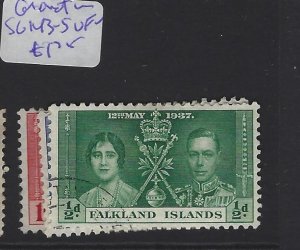 Falkland Islands Coronation SG 143-5 VFU (8gtx)