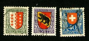 Switzerland Stamps # B18-20 VF Used Scott Value $96.75