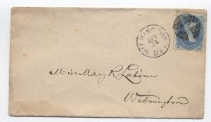 1860s #63 1 cent drop/circular rate cover Wilmington DE [S.3060]
