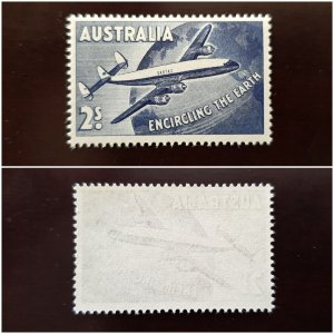 Australia Stamp 1958 Sc 8 MNH , Super - Constellation over Globe.