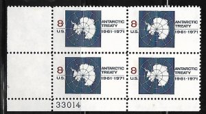 #1431 8c Antarctic Treaty Lower Left PB #330147 F VF NH - DCV=$.80