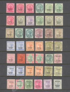  INDIA , STATES , CHAMBA , VICTORIA , v fine hcv lot of 42 stamps rare item lmm