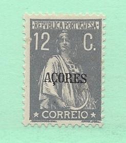 Azores, 209, Overprinted Black Single,**Hinged**