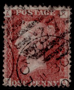 GB QV SG43, 1d rose-red PLATE 135, USED. Cat £30. CDS KA