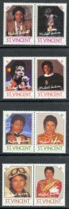 ST VINCENT 1985 MICHAEL JACKSON Set Sc 894-897 MNH