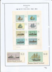 BERNERA -1982 - Fishing Vessels - Mint Light Hinged - Private Issue