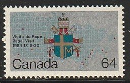 1984 Canada - Sc 1031 - MNH VF - 1 single - Papal Visit