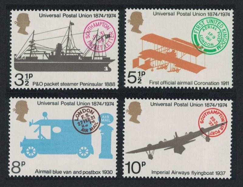 Great Britain Centenary of Universal Postal Union 4v 1974 MNH SG#954-957