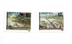 DOMINICAN REP. 1995 ENVIRONMENT CARE NATURE FAUNA BIRDS AMERICA UPAEP ISSUE  MNH