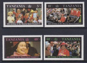 333-36 Tanzania 1986 QEII Birthday MNH