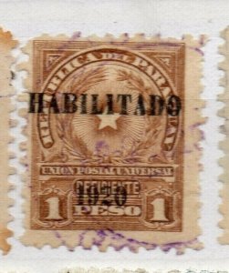Paraguay 1920 Early Issue Fine Used 1P. Optd NW-175666