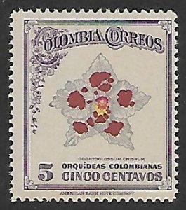 Colombia # 549 - Odontoglossum Orchid - MNH.....[Zw11]