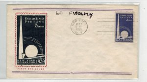 1939 NEW YORK WORLD'S FAIR FDC 853-6C FIDELITY VARIETY Tryon & Perisphere