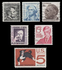 UNITED STATES STAMP GROUP INCLUDES SCOTT # 1303 - 1307. USED.