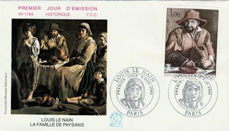 FRANCE - 1980 - Yv.2108 enveloppe 1er jour FDC Louis Le Nain (P.J)