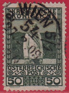 Austria - 1908 - Scott #121 - used - WIEN 54 pmk