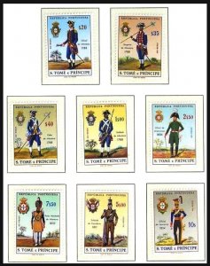 SAO TOME & PRINCIPE 1965 Military Uniforms, Heraldry. Complete set 8v, MNH