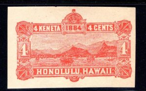 Hawaii #U3 cut square, unused, CV 15.00