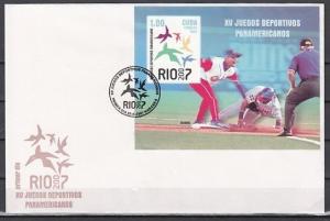 Cuba, Scott cat. 4727. Pan American Games s/sheet. First Day Cover.