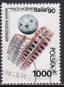 Poland 1990 Sc 2969 World Cup Soccer Championships Italy Stamp Used