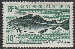 1972 St. Pierre and Miquelon - Sc 422 - MH VF - 1 single - Codfish