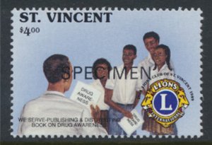 St Vincent Sc# 1307 MNH Lions Club  OPT SPECIMEN see details            