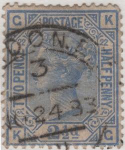 82 SG157 Plate 22  2 1/2d K-G