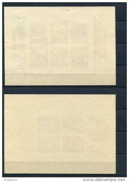 Germany 1953 (2) sheets) Sc 144a 146a Mi Block 8-9B MNH Imperf. K.Marx and F. En