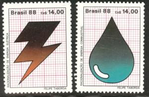 Brazil Scott 2128-2129 MNH** 1988 Energy set