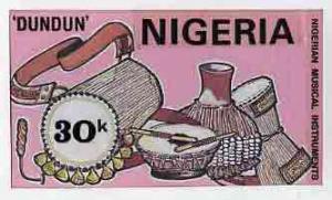 Nigeria 1989 Musical Instruments - original hand-painted ...