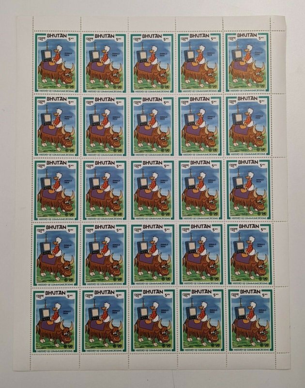 Bhutan 1983 - Disney, World Communications Yr - 9v Sheets of 25 - 397-405 - MNH 