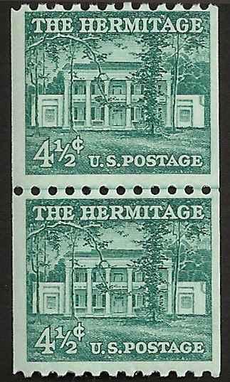 # 1059 MINT NEVER HINGED Line Pair ANDREW JACKSON'S HOME Cat $14.00