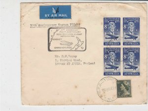 Australia 1958 Airmail 30th Ann. 1st Tasman Flight Slogan+Stamps Cover Ref 34431