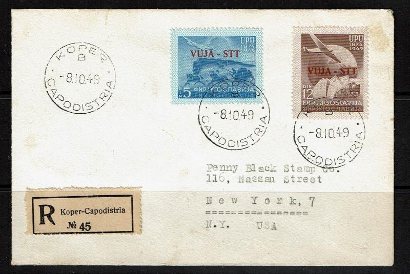 Yugoslavia Trieste Zone B SC# 15 & 16 - REGISTERED First Day Cover - Lot 082117