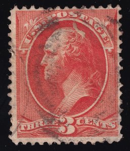 US Scott 214 Used 3 cents Washington Vermillion 1887 Lot MM080 bhmstamps