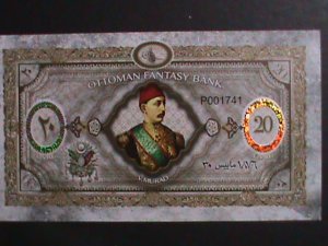 ​TURKEY-OTTOMAN -COLLECTIBLE 20 UVRE UNCIRCULATED-POLYMAR-NOTE VERY FINE
