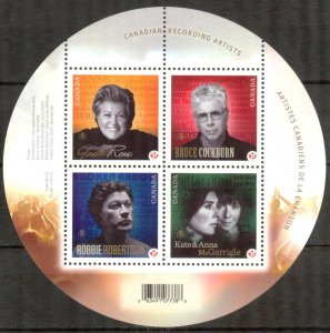 Canada 2011 Music Singers Mi. Bl.149 MNH