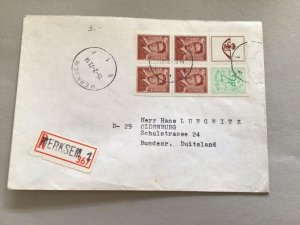 Belgium Merksem  registered stamps pane  postal cover 66263 