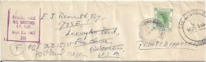 1957 Hong Kong to Eaw Claire, WI fwd Portland, Or Newspaper Wrapper (65925)